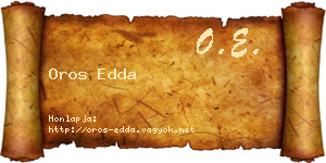 Oros Edda névjegykártya